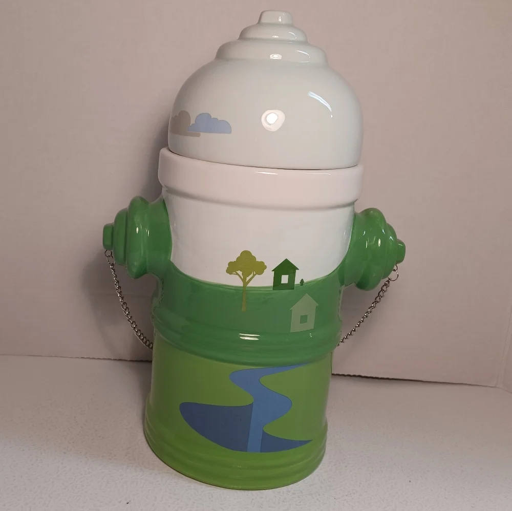Core & Main 2022 Promo Ceramic Fire Hydrant Cookie Jar, Water is Life 11.5”